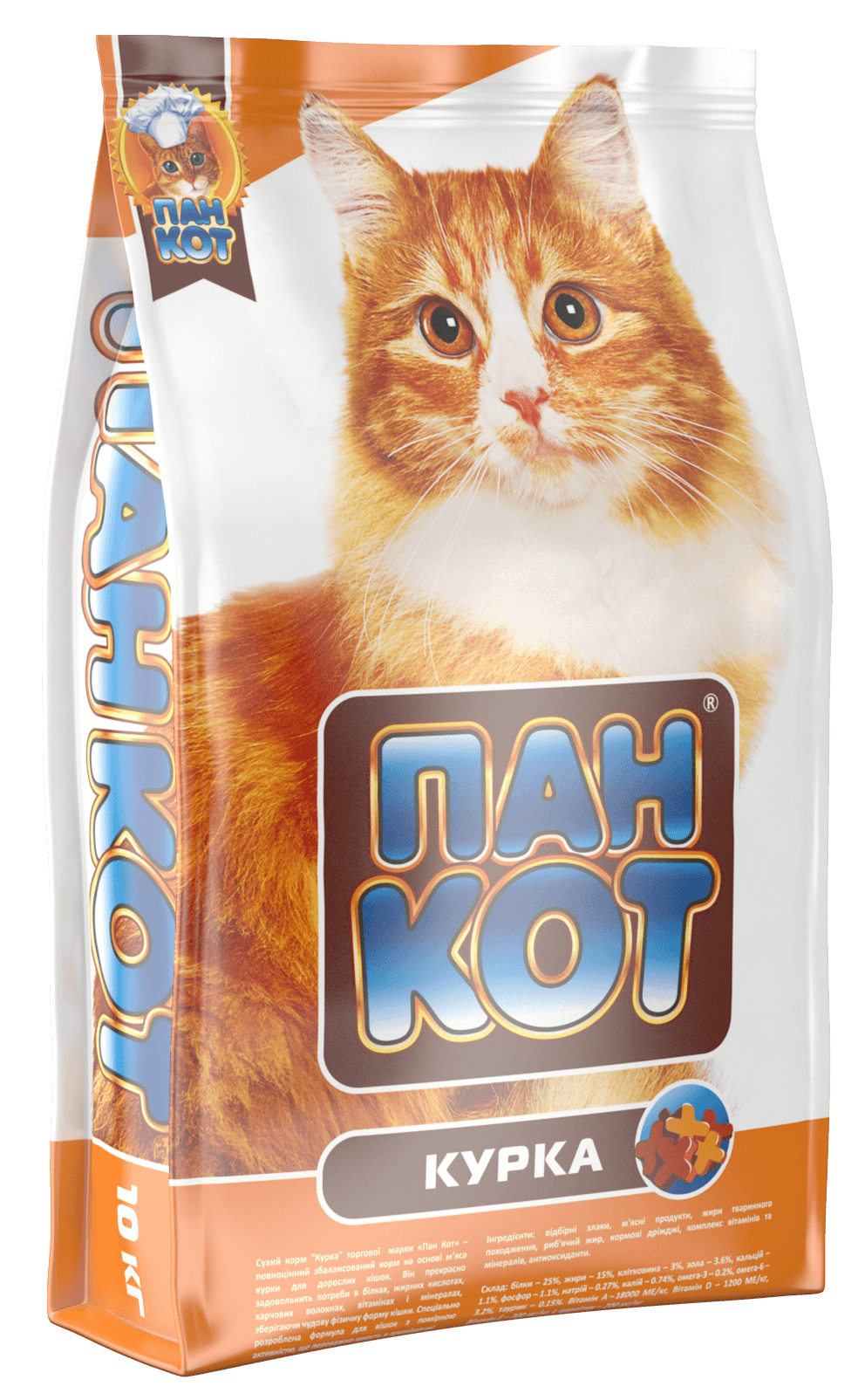 Сухий корм Пан Кіт упаковка Курка